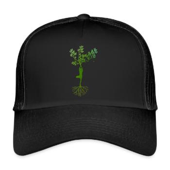 Vrksasana Yoga Pose D'arbre - Casquette trucker  - noir/noir - Devant