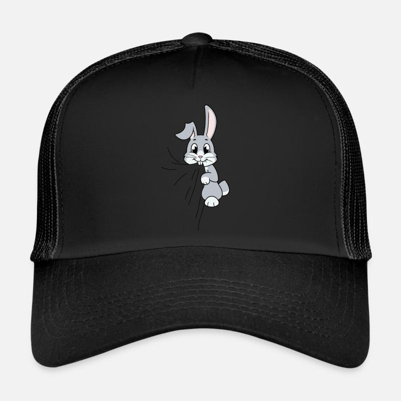 Hase frisst Stoff - Trucker Cap - Schwarz/Schwarz