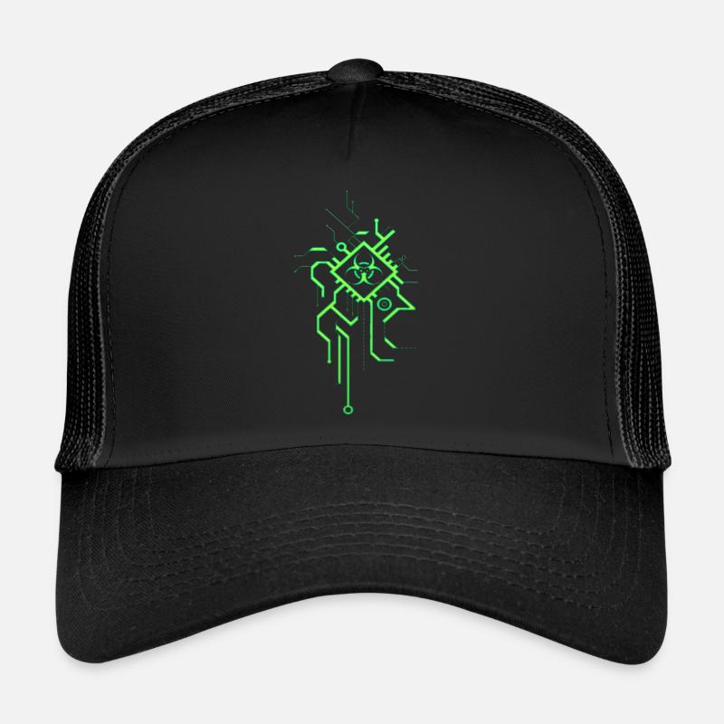Piratage pirates hacker informatique malware esport trojan - Casquette trucker  - noir/noir