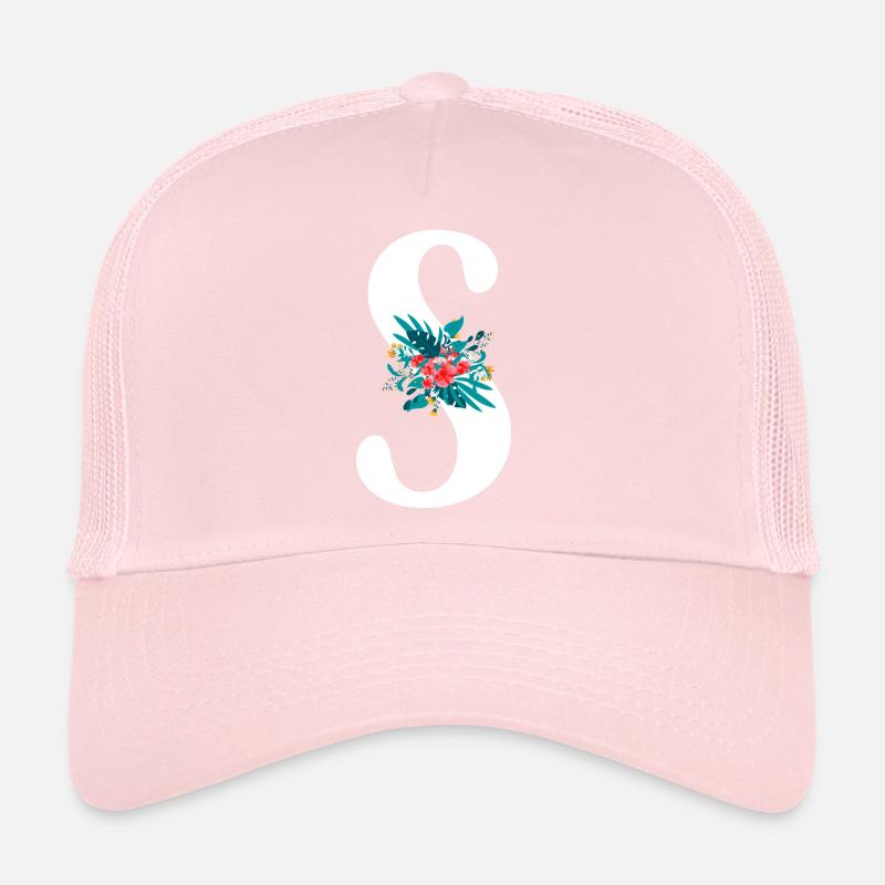 lettre S fleuris Casquette trucker 