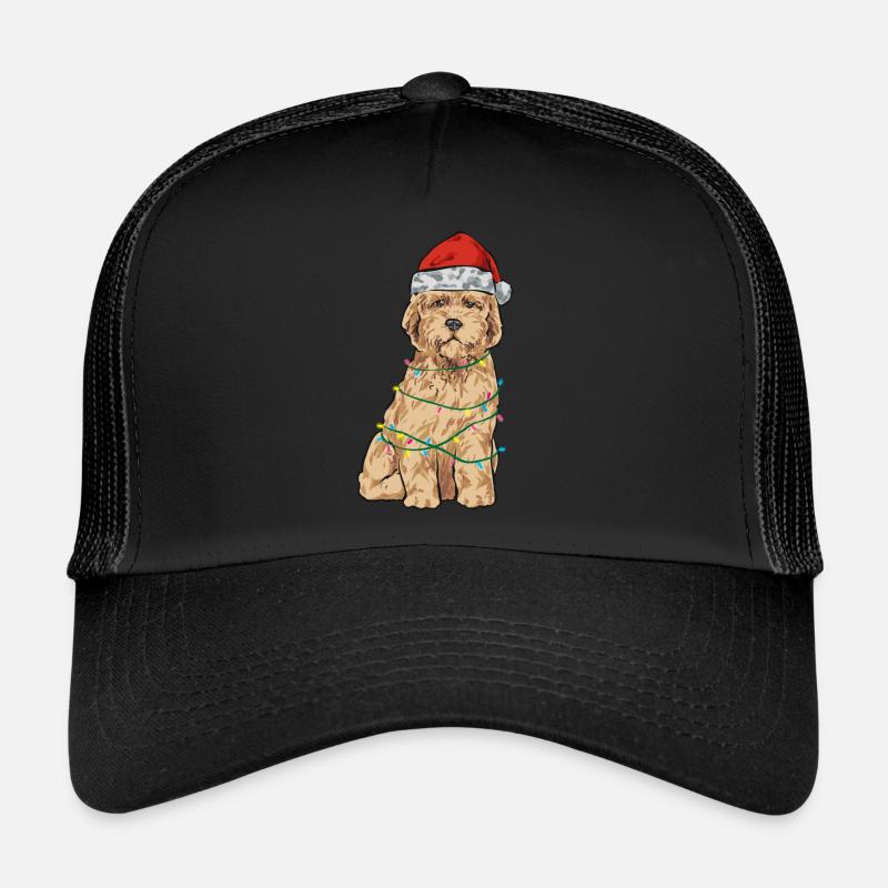 Goldendoodle Hund Weihnachten Geschenk - Trucker Cap - Schwarz/Schwarz