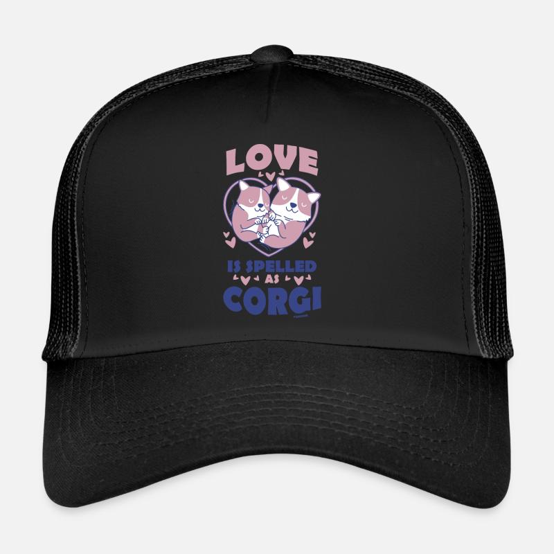 Liebe buchstabiert Corgi Trucker Cap