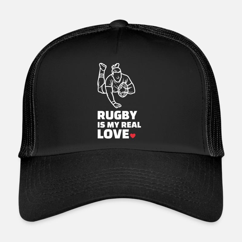 Ich Liebe Rugby - Trucker Cap - Schwarz/Schwarz