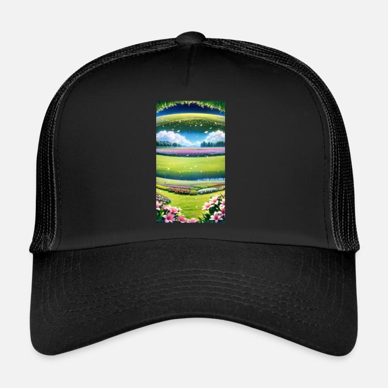 Landschaft mit 4 Bereichen, Generative KI Trucker Cap