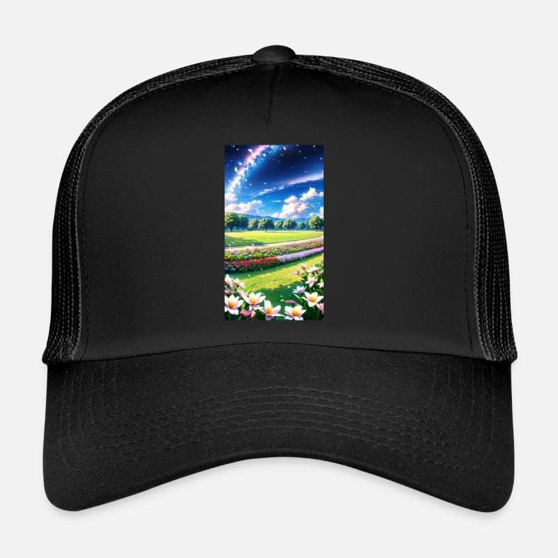Paysage avec 4 zones, IA générative Casquette trucker 