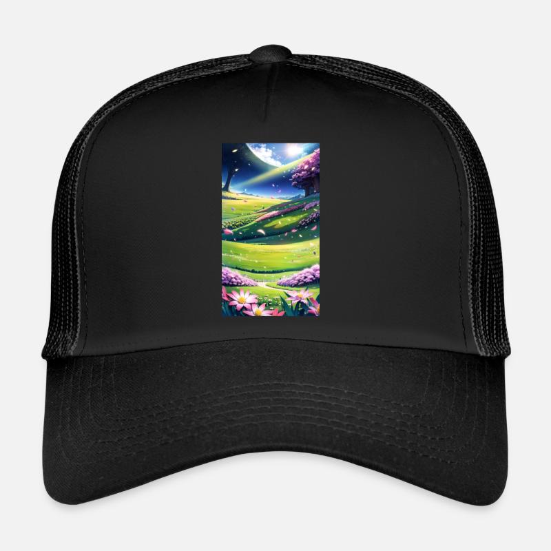 Landschaft mit 4 Bereichen, Generative KI Trucker Cap