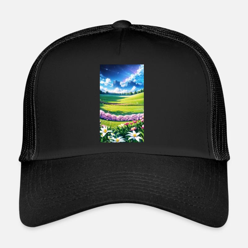Paysage avec 4 zones, IA générative Casquette trucker 