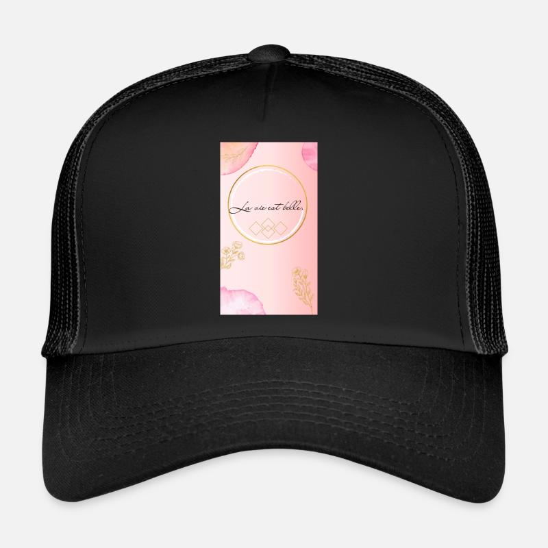 Life is Beautiful - Design Print - Trucker Cap - black/black