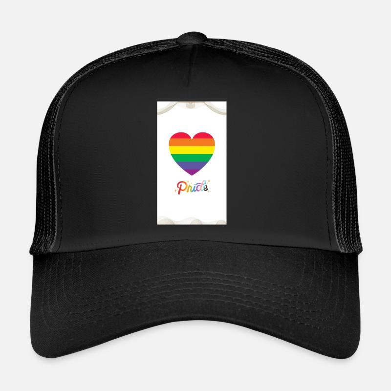 Pride Heart Design Print Trucker Cap