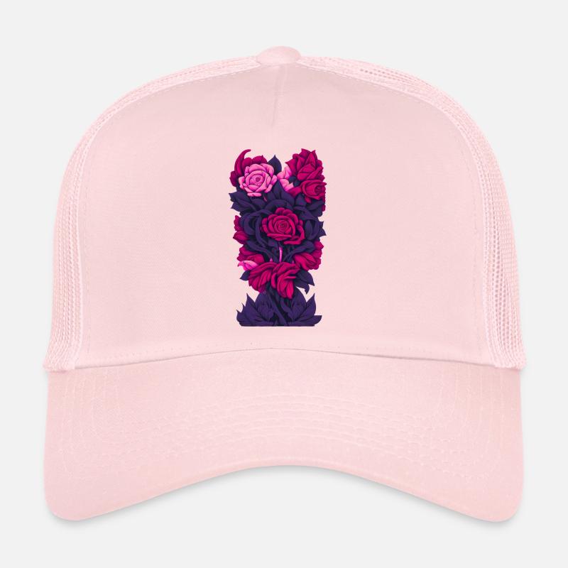 Fleurs (violet, rouge, rose) Casquette trucker 