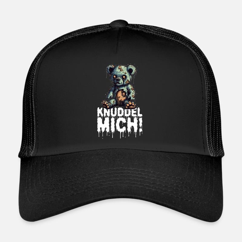 Zombie Teddy Halloween Horror Monster Knuddel Mich - Trucker Cap - Schwarz/Schwarz