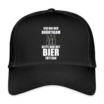 Bräutigam Junggesellenabschied - Trucker Cap - Schwarz/Schwarz - Vorne
