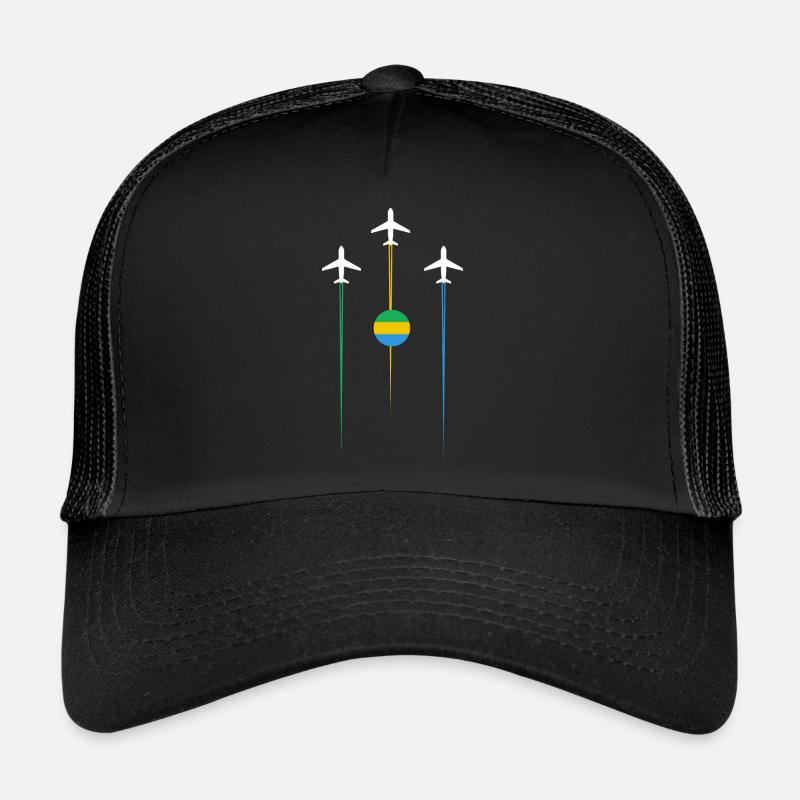 Gabun Fluggesellschaften - Trucker Cap - Schwarz/Schwarz