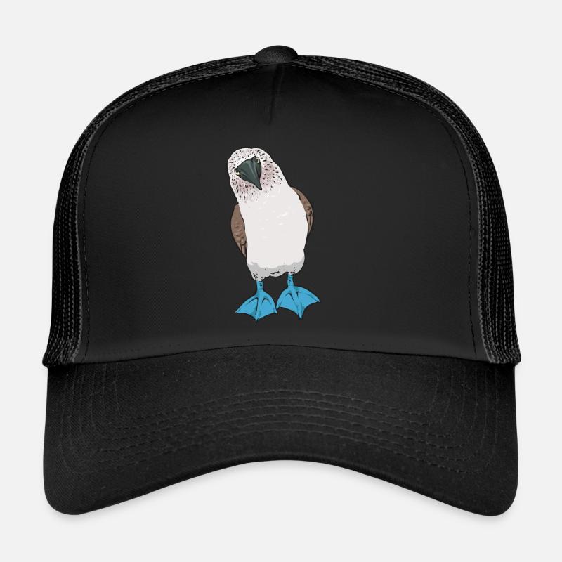 Blaufußtölpel Blue-footed Booby Seevogel - Trucker Cap - Schwarz/Schwarz