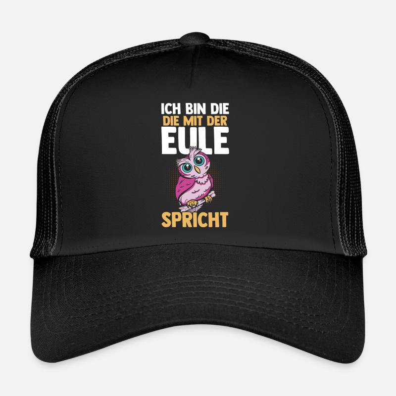 Eulen - Trucker Cap - Schwarz/Schwarz