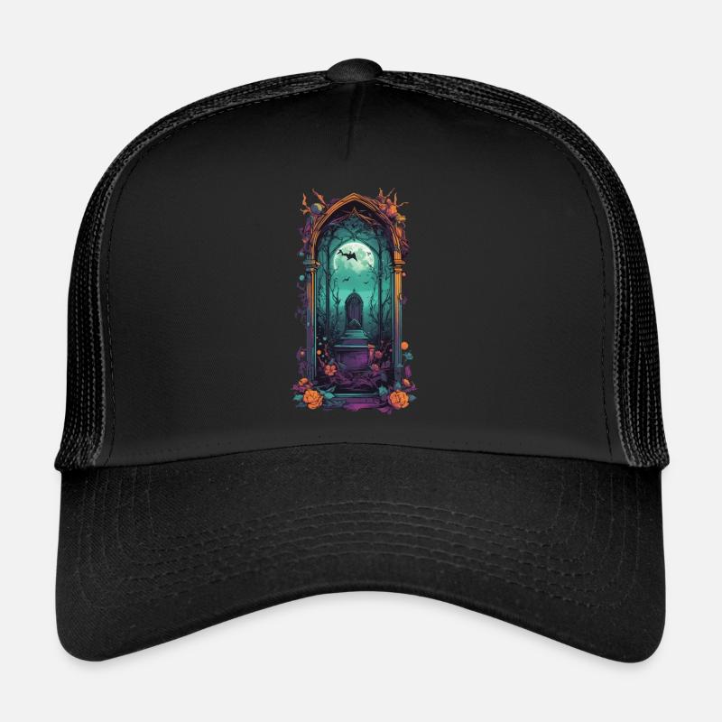 Vintage Gothic Cemetery Pastel Goth Design Trucker Cap