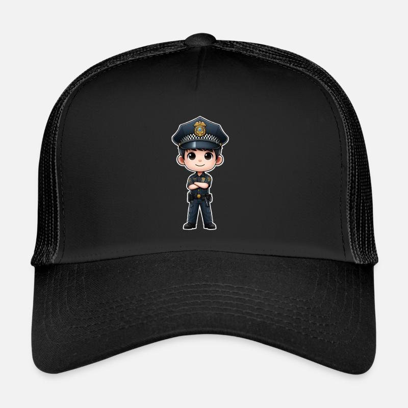 Police kid - Trucker Cap - Schwarz/Schwarz