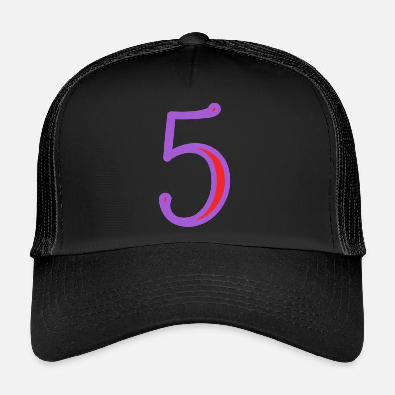 5. 5 ANS. 5e ANNIVERSAIRE. ANNIVERSAIRE 5 ANS - Casquette trucker  - noir/noir