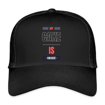 Mein Apfelkuchen ist einzigartig - Trucker Cap - Schwarz/Schwarz - Vorne
