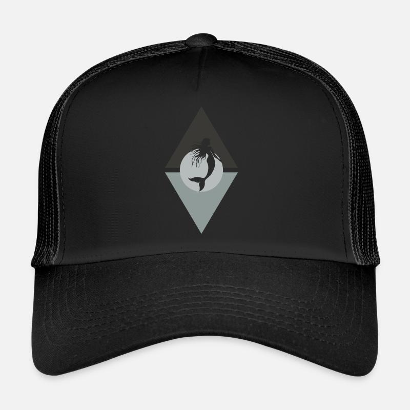 Meerjungfrau Flosse - Trucker Cap - Schwarz/Schwarz