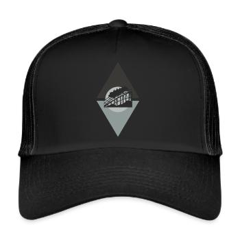 Roller coaster beer mug marquee - Trucker Cap - black/black - Front