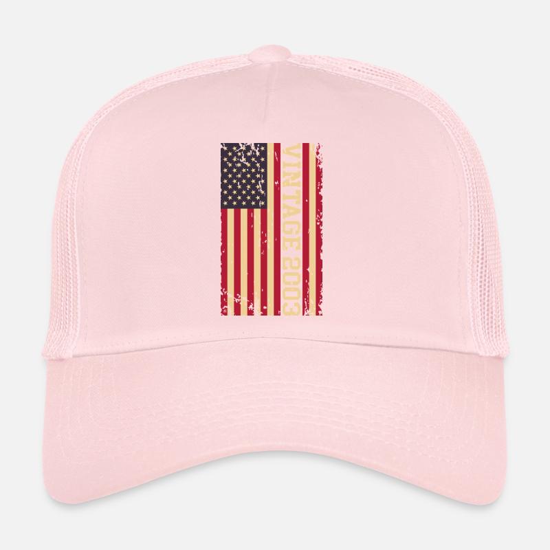 Millésime 2003 Drapeau américain Casquette trucker 