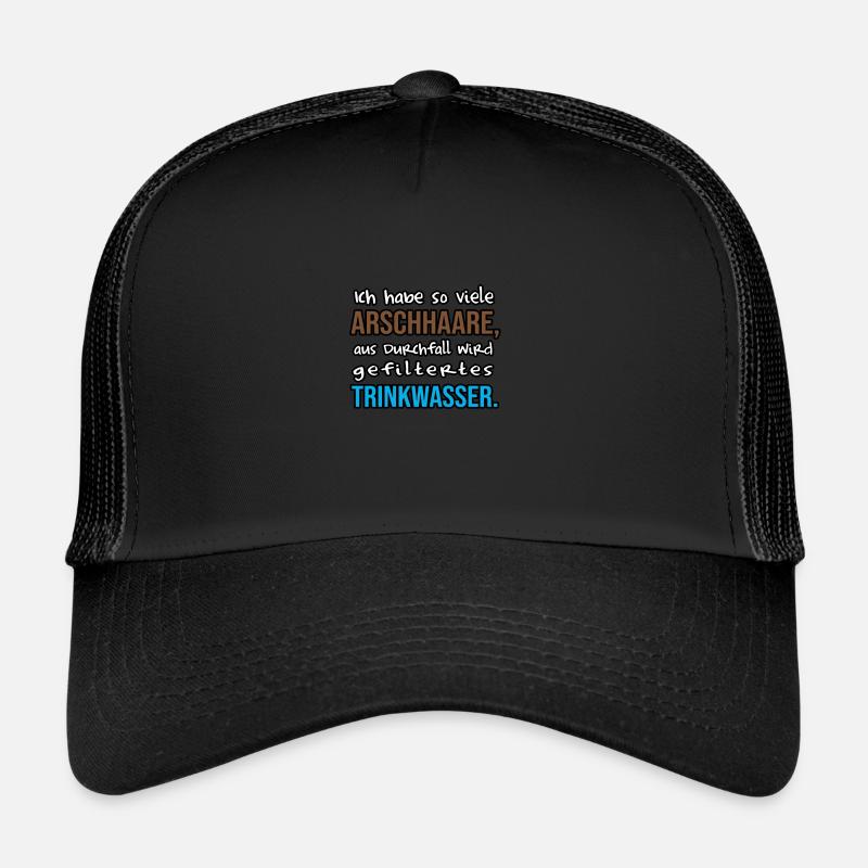 Lustige Geschenke Arsch Spruch Sprüche Witzig Fun - Trucker Cap - Schwarz/Schwarz