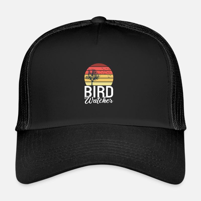 Retro Vintage Birdwatcher Birdwatching Nerd - Trucker Cap - Schwarz/Schwarz