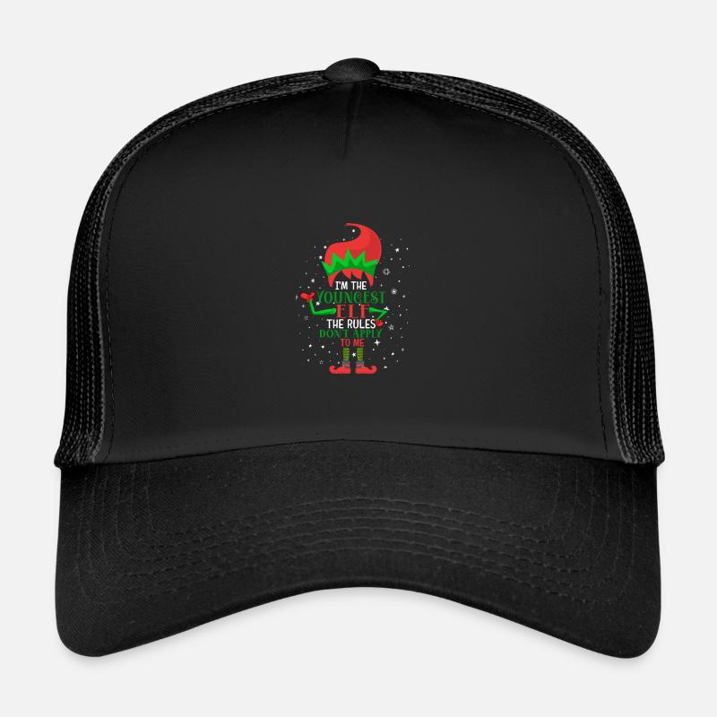 Ich bin der jüngste Elfen lustige passende Weihnac Trucker Cap