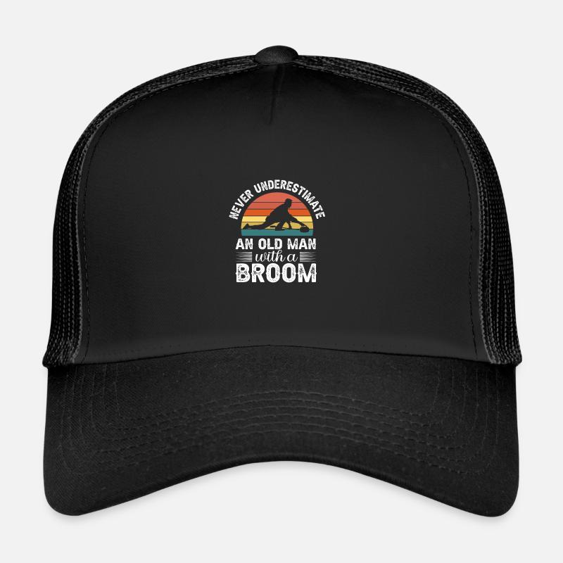 Winter Sport Curling Design Trucker Cap
