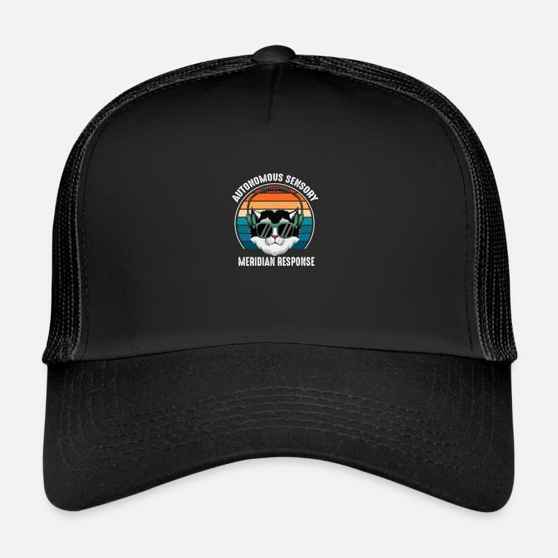 Autonomes sensorisches Meridian -Reaktion ASMR -Th - Trucker Cap - Schwarz/Schwarz