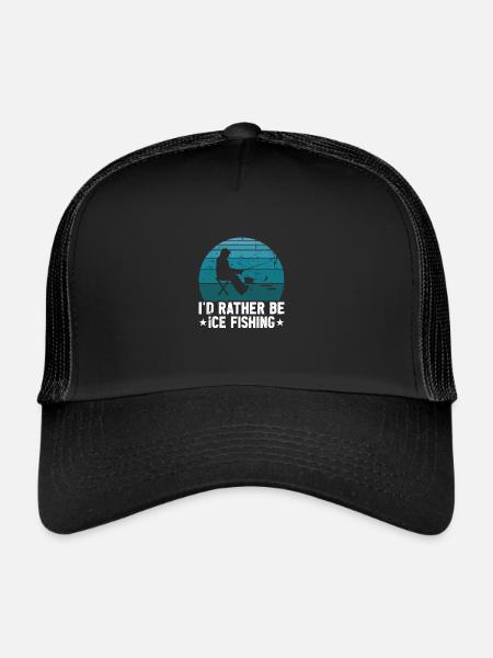 I'd rather be ice fishing - Trucker Cap - black/black - Front
