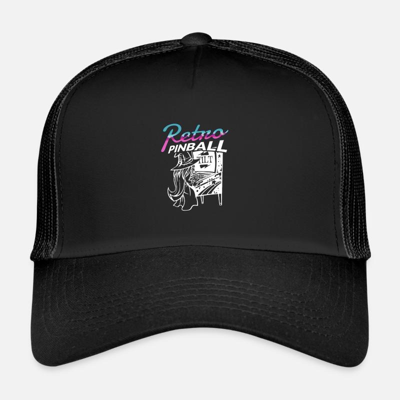 Pinball Retro Arcade Flipper Wizard Extra Ball - Trucker Cap - black/black