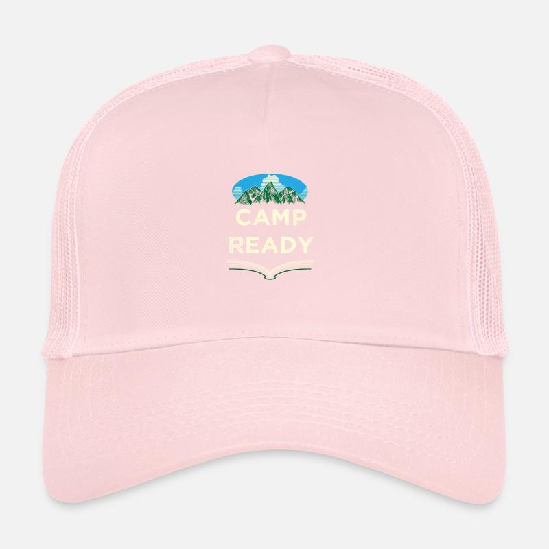 Camp Ready Summer Camping Tropical Camper Trip lus Trucker Cap