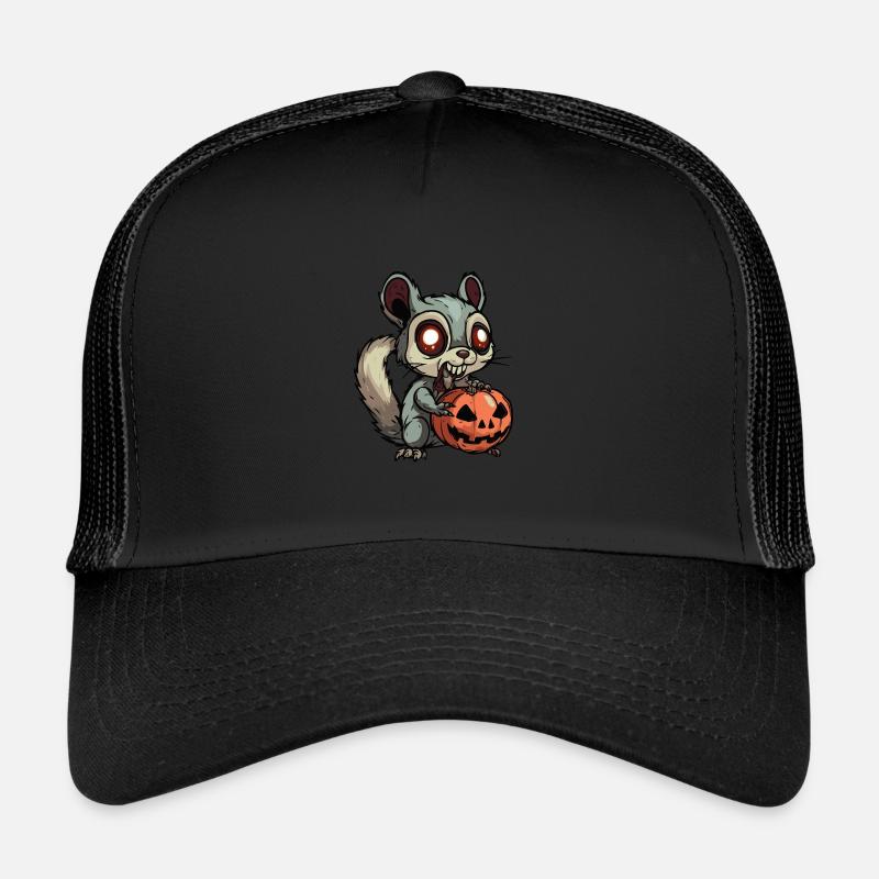 Squirrel Halloween Funny Zombie Trucker Cap
