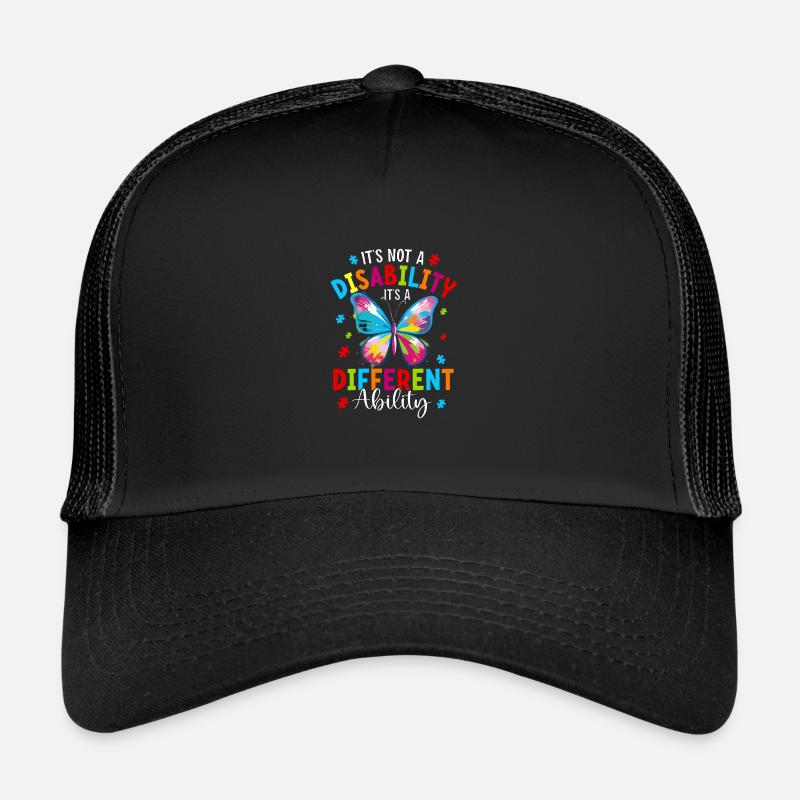Ce n’est pas un handicap, c’est une capacité différente - Casquette trucker  - noir/noir