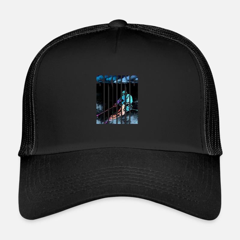 Skifahrer - Trucker Cap - Schwarz/Schwarz