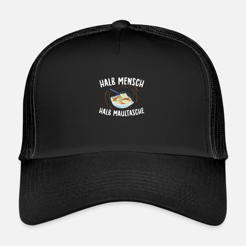Maultaschen | Schwaben Schwabe Ländle Geschenkidee - Trucker Cap - Schwarz/Schwarz