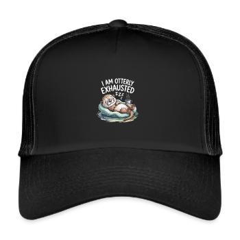 Komisch, ich bin schrecklich erschöpft - Trucker Cap - Schwarz/Schwarz - Vorne