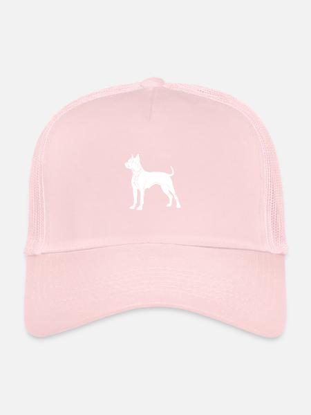 Silhouette de chien de fosse - Casquette trucker  - rose pâle - Devant