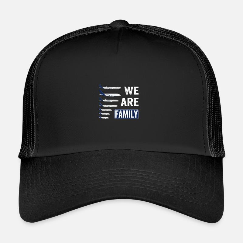 Flugzeug Familie - Geschenk Pilot - Trucker Cap - Schwarz/Schwarz