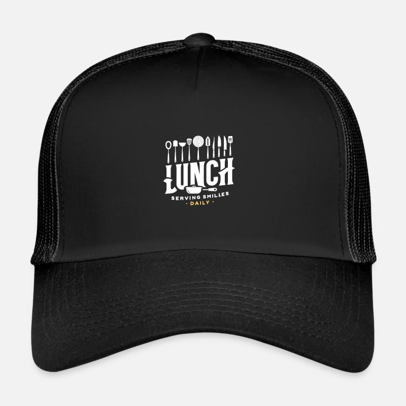 Mittagessen Täglich ein Lächeln servieren Trucker Cap