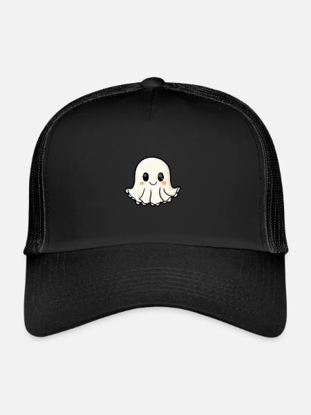 Méduse Halloween Drôle Fantôme - Casquette trucker  - noir/noir - Devant
