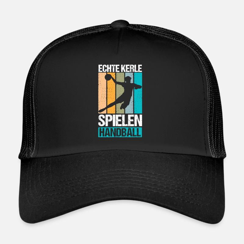 Echte Kerle spielen Handball - Trucker Cap - Schwarz/Schwarz