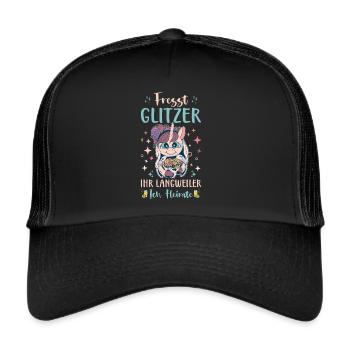 Fresst Glitzer ihr Langweiler ich heirate! JGA - Trucker Cap - Schwarz/Schwarz - Vorne