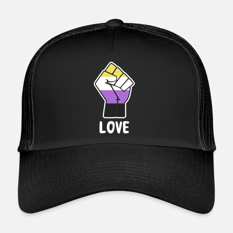 Liebe Nonbinary Pride Faust Design für Equality Trucker Cap