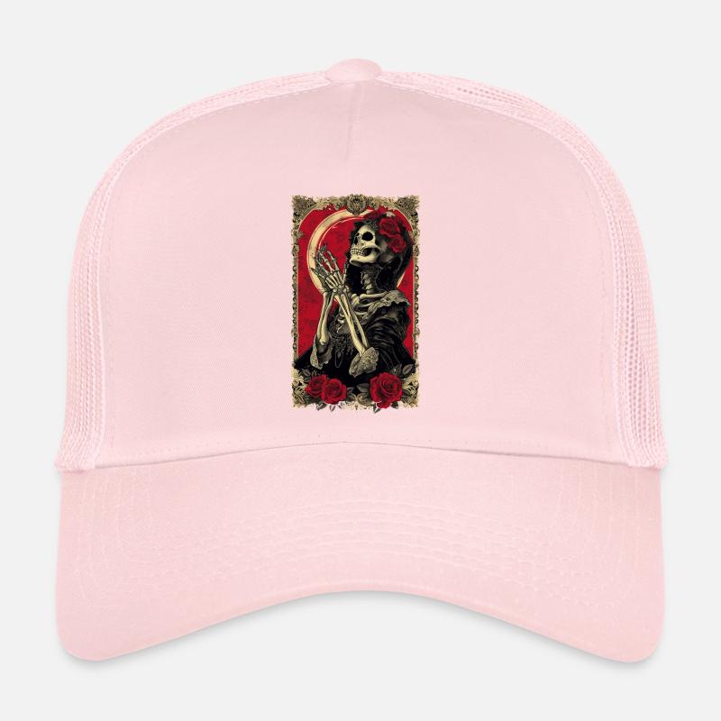 Lady Death Gothic Skeleton Rose Trucker Cap
