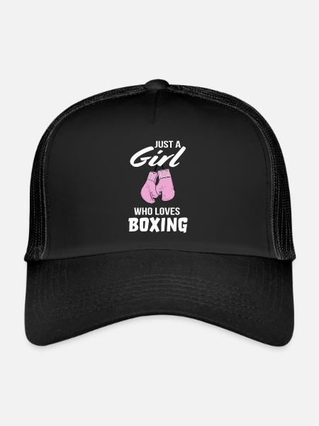 Boxing Girl Kickboxer Boxer Cadeau - Casquette trucker  - noir/noir - Devant