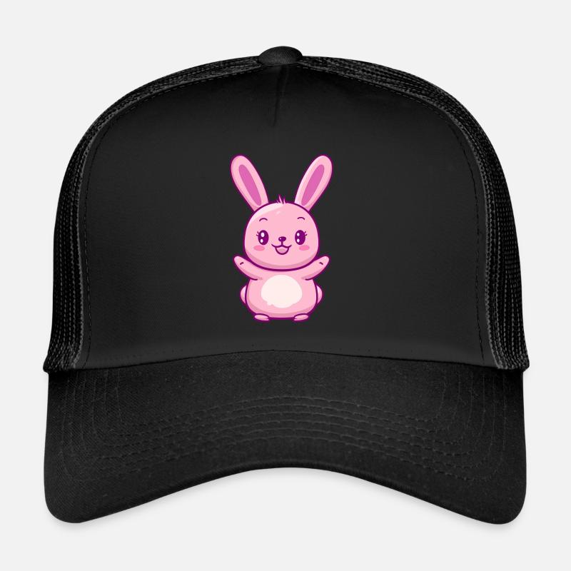 Lapin content, lapin heureux Casquette trucker 