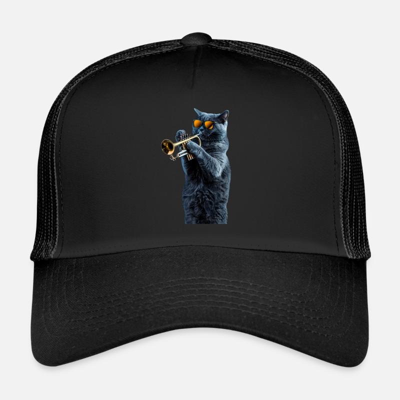 Russian Blue Trumpet Trucker Cap